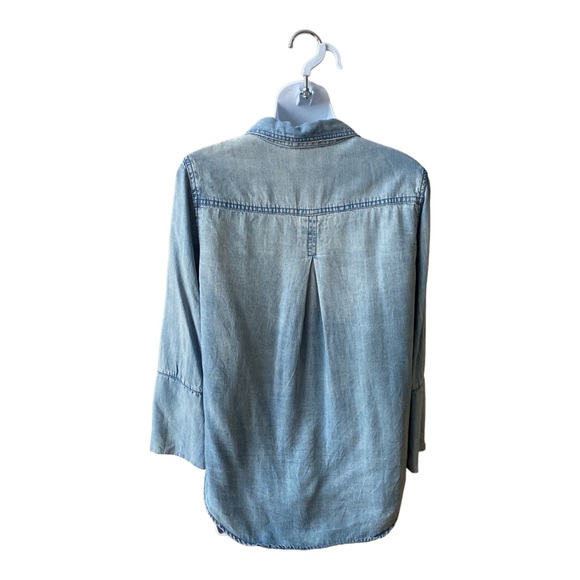 Saks Fifth Avenue Jak & Rae Denim Shirt Chambray Button Down Shirt blouse - Picture 3 of 8